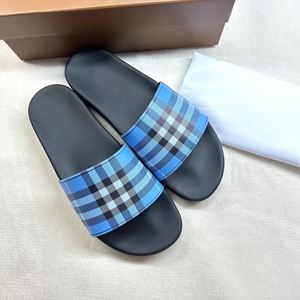 Chaussures tendance en cuir véritable à séchage rapide, semelle intermédiaire en caoutchouc antidérapante lumineuse, style marche, pantoufles à carreaux - Product Image 6