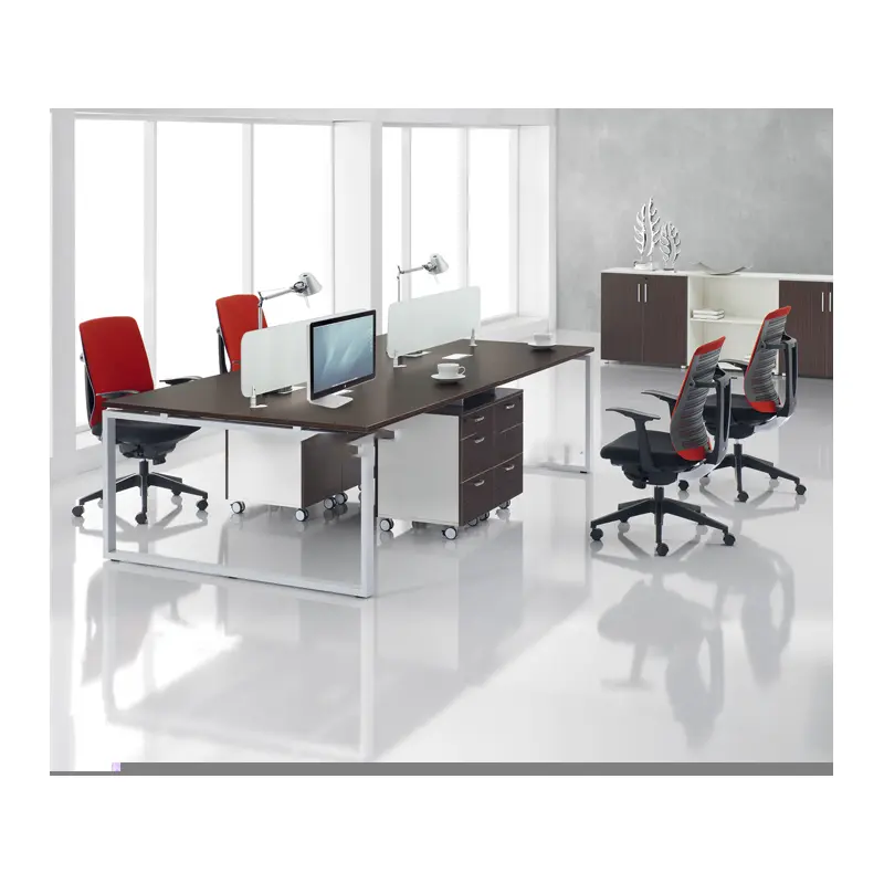 Postazione di lavoro per ufficio con mobili commerciali/tavolo da lavoro modulare a 8 posti con parete