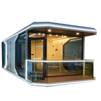 Maison conteneur préfabriquée de luxe 40 pieds, design capsule spatiale moderne, structure en acier respirante, hôtels, villa avec cuisine 20 pieds