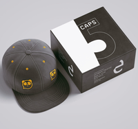 Boîte d'emballage en carton noir carrée personnalisée en gros pour l'expédition par courrier, boîte cadeau, boîte d'emballage pour casquette de baseball avec fenêtre transparente
