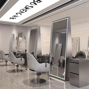 Espejo de Salón Moderno de Lujo de Doble Cara al por Mayor de Fábrica - Espejo de Barbería con Marco Dorado Personalizable - Product Image 2