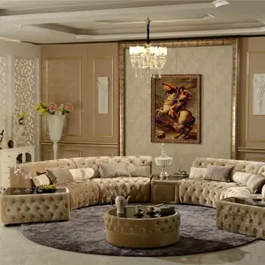 Set di divani in velluto schiacciato di design moderno e popolare di lusso di design moderno italiano
