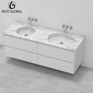 Mueble de Baño de Mármol Clásico Tradicional de Alta Gama, Espejo de Baño, Tablero de Melamina de Madera Sólida, Diseño Resistente y Duradero, OEM - Product Image 6