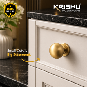 Round Cabinet Knob Matte <b>Antique</b> Finish Premium Brass Furniture Knob for Drawer Cupboard <b>Wardrobe</b> Kitchen Cabinet Hardware - Product Image 3