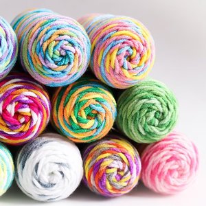 Fancy Geverfd Melkkatoen Gesponnen Gebreid Babygaren, Grof Haakgaren, 5 Strengen - Product Image 1