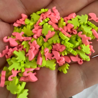 500g de tranches d'argile polymère d'été, motifs flamant rose, oiseau, palmier vert, pour slime, shaker, fournitures pour gobelets boule de neige et DIY