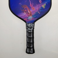 Raquette de pickleball en fibre de carbone 16 mm sans bords Influence Sports Haute Performance, durable, portable, légère, personnalisable pour la compétition