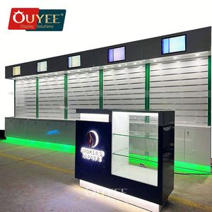 Mostrador de venta al por menor decorado con vidrio nuevo moderno para Hookah Display Servicios de diseño 3D para Smoke Store - Product Image 1
