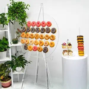 Soporte de Donut acrílico para boda, bandeja de relleno, estante para exhibición