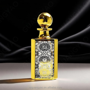 Nouveau Original arabe vide carré luxe bouteille de parfum en verre <span class=keywords><strong>500ml</strong></span> grand affichage bouteilles de parfum bouchon en or avec gravure Uv - Product Image 3