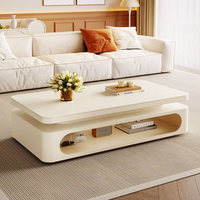 Table basse en bois moderne à double niveau, meubles de salon, table écologique pour la maison