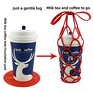 Custom Multi-Use Silicone Storage Bag Organizer Reusable Handle Net Bars Carrying Basket Non-slip Scratch for Drinks Coffee Cup - Product Image 3