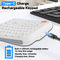 JOMAA Keypad Numerik Nirkabel Isi Ulang 2.4G+BT Dual-Mode Multi-Perangkat 36-Tombol untuk PC/Laptop/Tablet