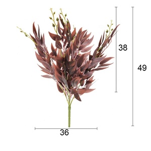 QSLH-ALE814 Flower Decoration Silk Willow Leaf Branch <strong>Artificial</strong> Willow Leaves - Product Image 5