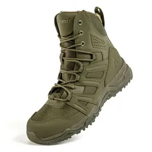 DFA1209 sepatu bot kulit lunak kualitas bagus, sepatu bot coyote warna coklat hijau hitam dengan paten