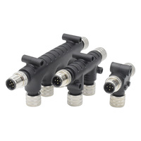 Connecteur de distribution multi-ports M12 5 broches NMEA 2000 IP67 avec contacts plaqués or 120 Ohm 60V 4A, bloc de jonction 3, 4 ou 6 ports