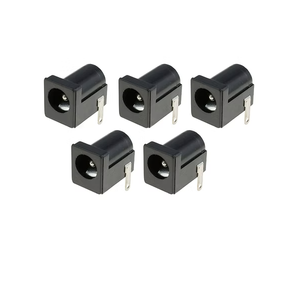 Female 12V DC Power Jack Socket Connector <b>Round</b> Panel PCB Mount for Circuit Board Power Interface and Embedded Electronics Use - Product Image 1
