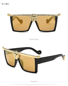 Nuovi <span class=keywords><strong>Occhiali</strong></span> <span class=keywords><strong>da</strong></span> <span class=keywords><strong>Sole</strong></span> alla Moda 2025 per Uomo e Donna, Marca di Lusso con Leone 3D Dorato, <span class=keywords><strong>Occhiali</strong></span> Vintage per Signore e Signori - Product Image 6