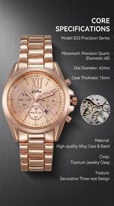 Montres de couple élégantes et minimalistes à chiffres romains - Nouveau coffret cadeau de montres-bracelets décontractées à quartz à trois aiguilles pour hommes et femmes - Product Image 5