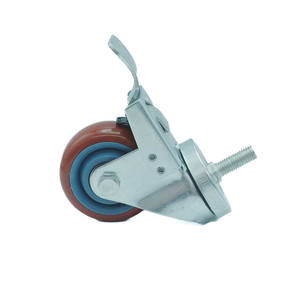 DFH M12*30 Schraube 5 Zoll Stahl+PP+PU Flache Rollenlaufräder mit Langem Stiel und Intubationsrohr - Product Image 5