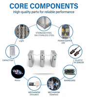 Sistema de Control de Acceso con Barrera de Seguridad, Torniquete, Reconocimiento Facial y RFID para Oficina, Escuela, Fábrica, con Garantía CE