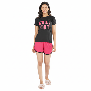 Ensembles jumeaux décontractés pour femmes de haute qualité tissu respirant et confortable t-shirt Shorts motif imprimé solide prix de gros été - Product Image 1