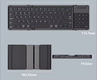 Keyboard Mini BT Nirkabel Lipat 3 Lipatan 78 Tombol Populer, Dapat Diisi Ulang, Dilengkapi Touchpad Mouse untuk Android Windows iOS