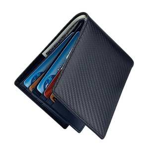 Luxury Men Short <b>Wallet</b> Minimalist <b>RFID</b> <b>Blocking</b> Leather Carbon Fiber Mens Slim <b>Wallet</b> - Product Image 1