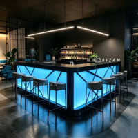 Comptoir de bar design de luxe avec éclairage LED RGB tendance, idéal pour restaurants et boîtes de nuit - Vente chaude