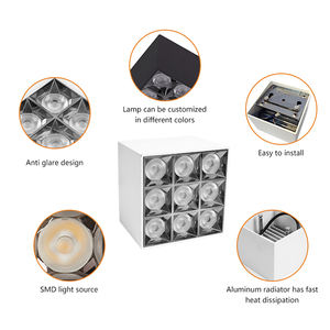 Allway Customize Box Square Shape Ceiling <strong>Surface</strong> Cree5050 Indoor Office School 15watt Led <strong>Grille</strong> <strong>Light</strong> - Product Image 2