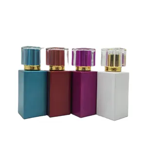 Lüks parfüm 20ml 30ml 50ml kare doldurulabilir cam parfüm sprey şişesi
