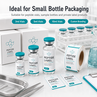 Étiquettes personnalisées pour flacons de peptides 3ml 5ml 10ml, autocollants adhésifs en rouleau, étiquettes de petite taille sur mesure, fournisseur d'impression d'emballages