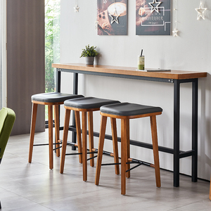 Chaises <span class=keywords><strong>Tabouret</strong></span> de Bar en Bois Massif avec Table Longue pour Restaurants <span class=keywords><strong>Tabouret</strong></span> De Comptoir Thonet En Bois - Product Image 3