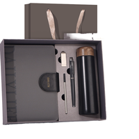 Kit Cadeau Promotionnel de Luxe Exécutif Personnalisé A5: Carnet à Couverture Rigide en Cuir et Gobelet Isotherme, Présenté en Coffret