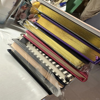 Carnet de luxe écologique A5 en cuir/PVC avec reliure en tissu doré, agenda réutilisable pour usage professionnel et personnel