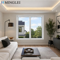 Ventana de aluminio con marco delgado Energy Star, triple acristalamiento, abatible y giratoria con mosquitera.