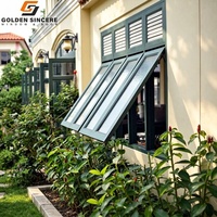 Ventana abatible de aluminio personalizada GS Ventana de toldo de apertura abatible de doble acristalamiento