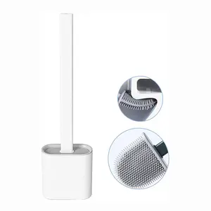 Toiletborstel Met Houder Set Wandcloset Cleaner Brush Bendable Haren Siliconen Flex Wc Borstel Voor Badkamer Schoonmaken