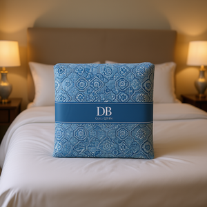 Juego de Edredón Reversible Moderno DB, Azul, Tamaño Queen/Full, Diseño Geométrico Floral, Relleno de Algodón, para Hotel, Boda, Navidad, Hospital - Product Image 2