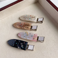 Pince à cheveux en acétate diamanté coloré GENYA, pince latérale BB, pince à bec de canard élégante sans couture pour femme, accessoires capillaires