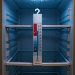 เทอร์โมมิเตอร์วัดอุณหภูมิตู้แช่แข็งเมทัลเท็กซ์ 40 ถึง -40 องศาเซลเซียส พร้อมตัวบ่งชี้การเกิดน้ำแข็งเกาะ สำหรับตู้เย็นและตู้แช่แข็ง - Product Image 3