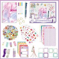 Ensemble de journaux de bricolage pour filles, cahier à couverture rigide pour scrapbooking avec couverture en papier cadeau souhaitable