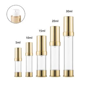 Refillable Plastic Vacuum Airless Silver Lotion Pump Bottle 5ml 10ml 15ml 20ml 30ml Gold Cosmetics Packaging for Skin Care - Product Image 6