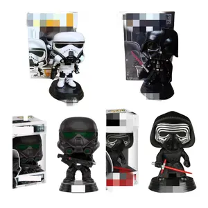 Versi Q mainan anak-anak Film 3D hadiah pvc figur aksi Pop Anime Funkos bintang perang Mandalorian