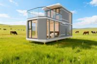 Maison capsule spatiale D7, 72 m², maison préfabriquée à deux étages, cabane à deux étages pour hôtel