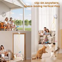 Jouet oiseau volant automatique Télécommande portable 2 en 1 Version améliorée Jouets interactifs pour chats d'intérieur rechargeables par USB