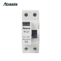 Dispositifs de protection contre les courants résiduels AOLR-100 2P RCD 80A 30mA Disjoncteur différentiel Disjoncteurs de fuite de courant