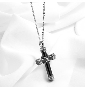 Stainless Steel Cross Cremation Pendant <b>Necklace</b> | Memorial Keepsake <b>Ashes</b> Pendant | Personalized <b>Urn</b> <b>Necklace</b> <b>for</b> <b>Ashes</b> - Product Image 2