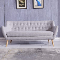 Canapé en tissu moderne et simple de style nordique avec revêtement en coton et lin, trois places, pour petit appartement, salon et chambre