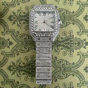 Relojes Cuadrados de Lujo para Mujer, Estilo Hip Hop, con Diamantes de Imitación, Mecánicos Automáticos, VVS Moissanite, Nuevos - Product Image 1